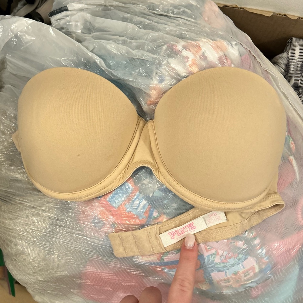 PINK Victoria's Secret Nude Strapless Bra